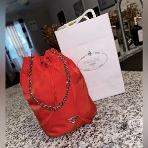 PRADA Tessuto Synthetic Pouch Bag